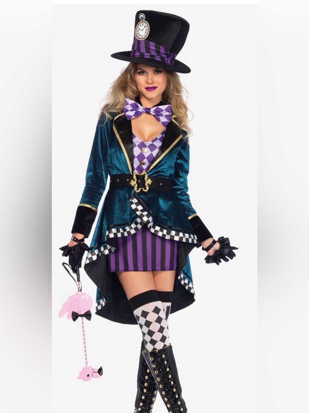 Leg Avenue Alice in Wonderland Mad Hatter Halloween costume 2X( no belt)
